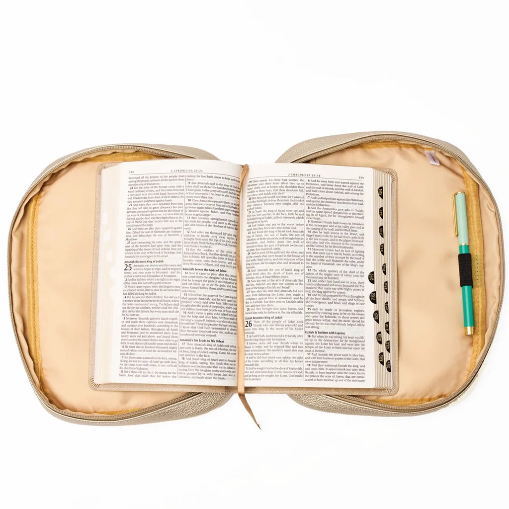 Gold Vegan Leather Bible Cover