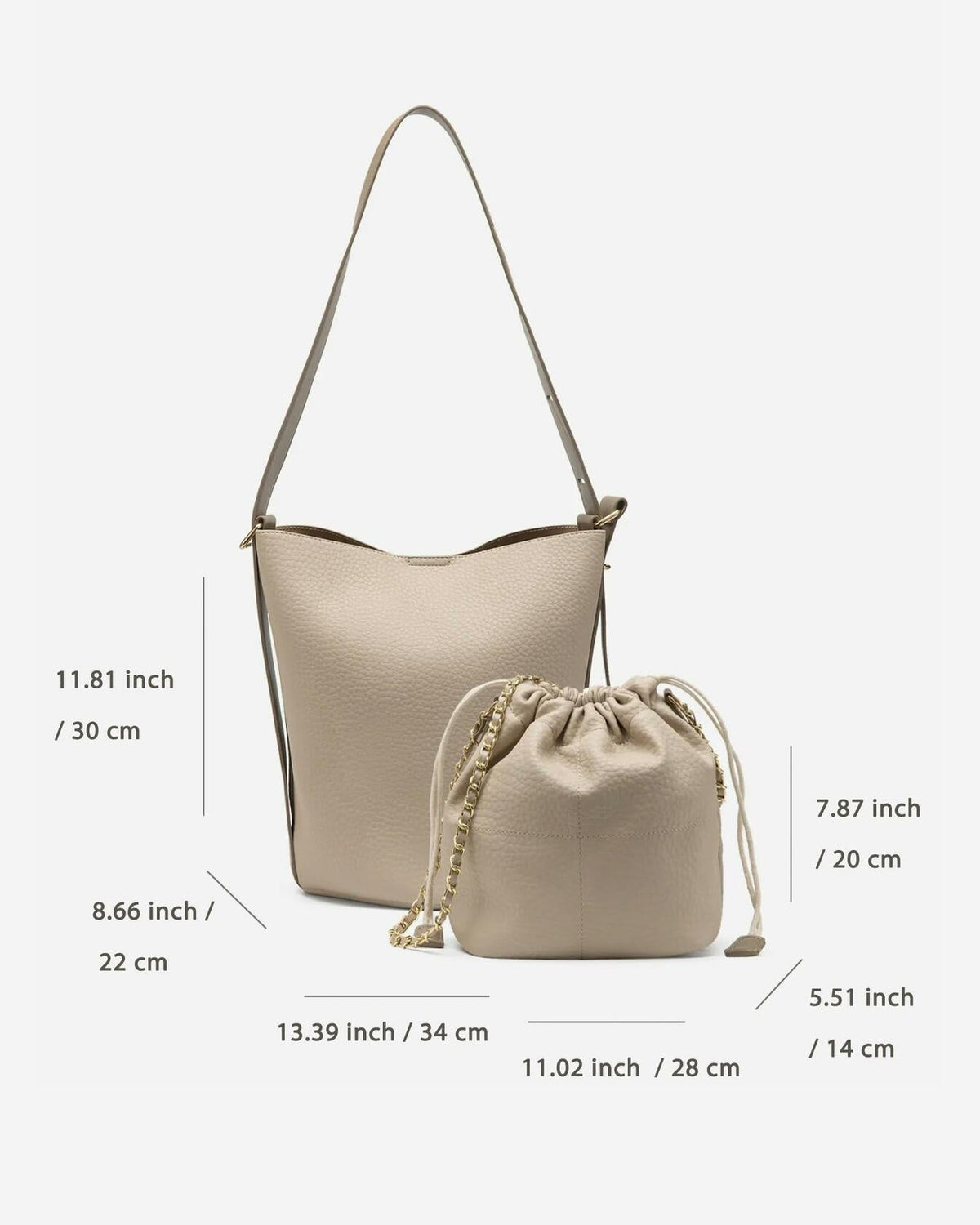 Women's Top Handle Satchel Handbag Elegant Tote Purse Detachable Strap Apricot